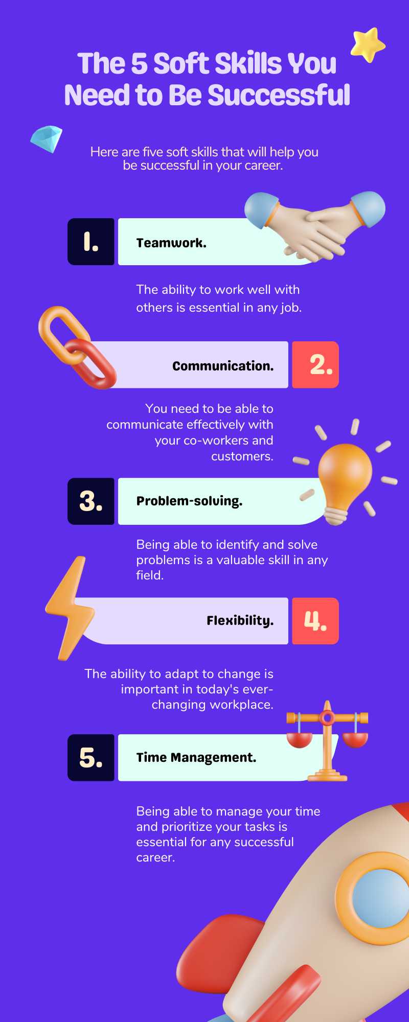 3D Soft Skills You Need to Be Successful Infographic
